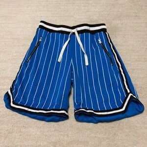 Bascom Projects 1993 XXV Basketball Shorts Blue Pinstripe Mesh Men's Medium